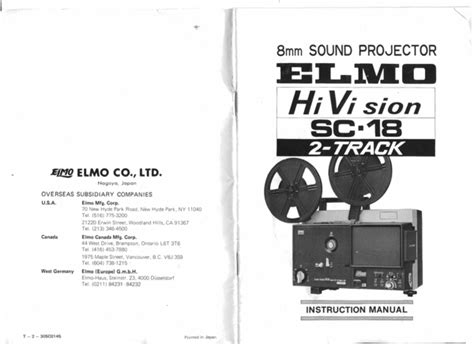 Elmo sc 18 super 8 projector manual. - Manual isco optics ultra anamorphic lens.
