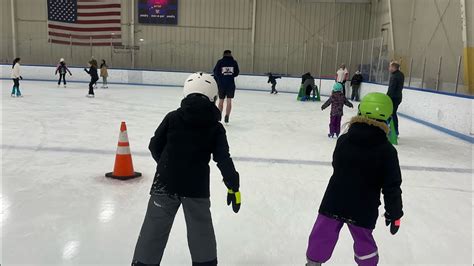 Push your feet apart while skating and stick one skate out sideways. This will push some frost off of the ice and cause your body to …. 