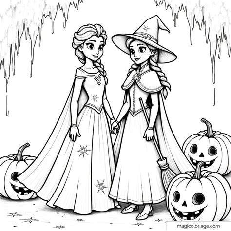Elsa Halloween Coloring Pages