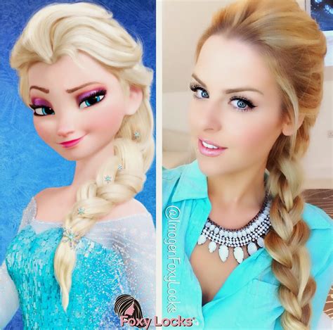Elsa hair. Elsa is a tall, slender young woman of 21 (24 in Frozen 2), with long platinum blonde hair, fair skin, a thin, turned up nose, thin lips and large blue eyes. Elsa seems to favor blues and purples, which feature prominently in her wardrobe. 