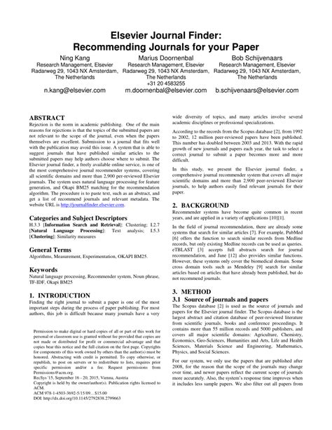 Elsevier Journal Template