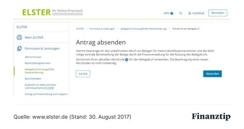 Elster gemeinsame veranlagung belegabruf