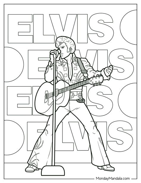 Elvis Coloring Sheets