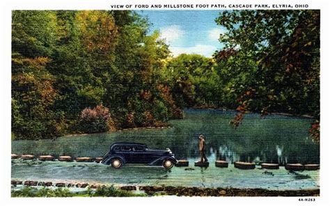 Elyria Ohio View of Ford and Millstone Foot Path Cascade Park