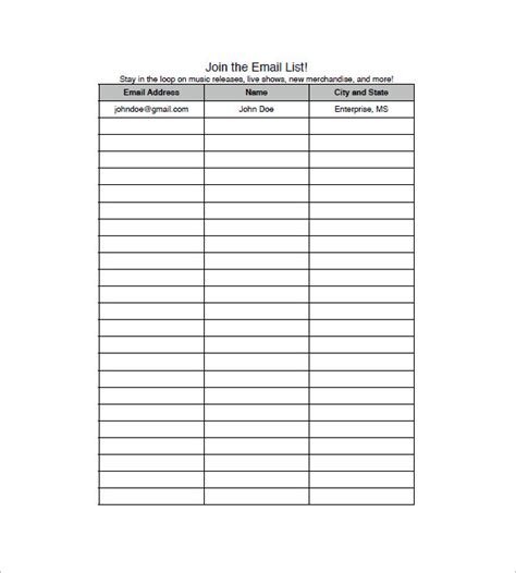 Email List Template 10+ Free Sample, Example, Format Download! Free