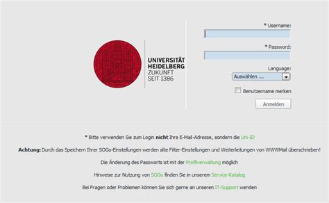 Email Major Upgrade for SOGo Web Portal - Heidelberg University