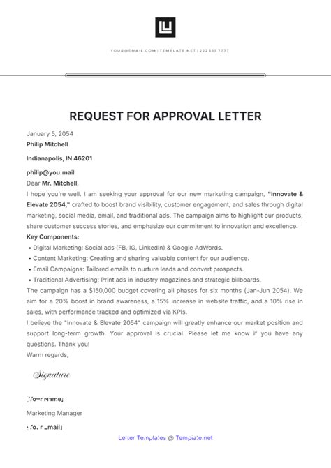 Email Template For Approval Request
