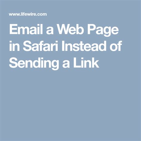 Email a Web Page in Safari Instead of Sending a Link