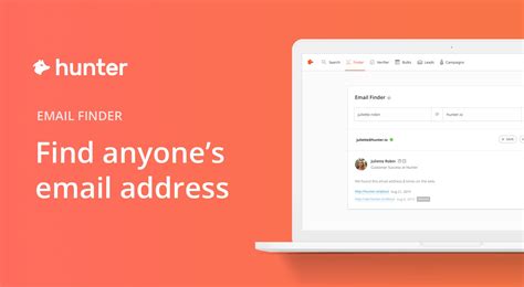 Email finder by name. 1 article. Email Finder. For more information, contact our Support team: contact@hunter.io. Find specific email addresses. 
