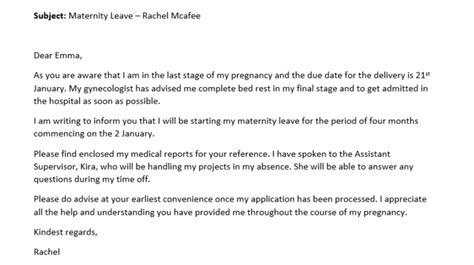 Email for maternity leave.  This article provides guidelines and examp...