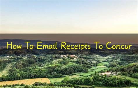 Users who have a verified email address in their SAP Concur profile are able to send their receipts to SAP Concur so that the receipts will show up in the Available Receipts section. To email your receipts: Prepare an email to receipts@concur.com Attach the receipt images. Send the email. Your re.... 