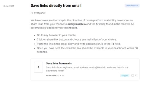Email release note