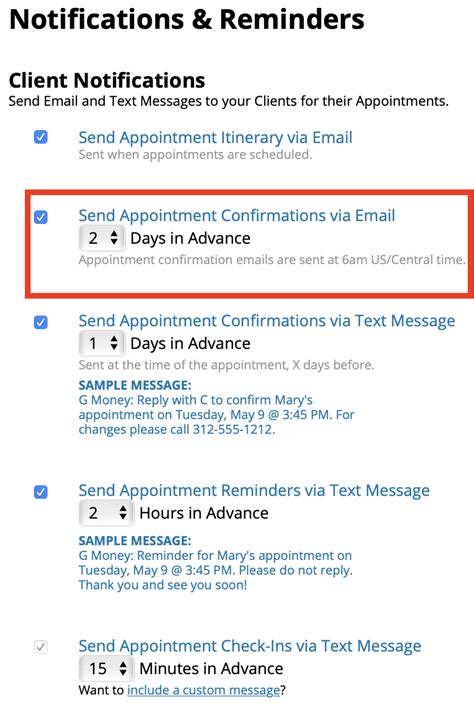 Emailing Appointment Reminders
