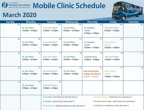 Emancipet Mobile Clinic Calendar