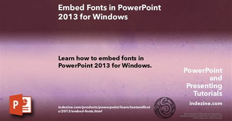 Embed Fonts in PowerPoint 2013 for Windows