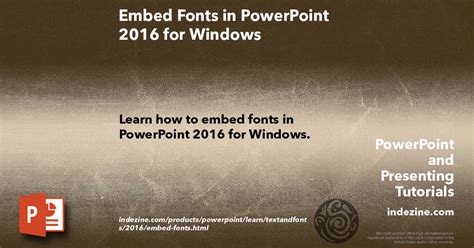 Embed Fonts in PowerPoint 2016 for Windows