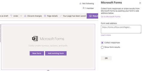 Embed MS Forms form directly into SharePoint page