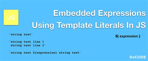 Embedded Expressions Using Template Literals In JS by Vincent T