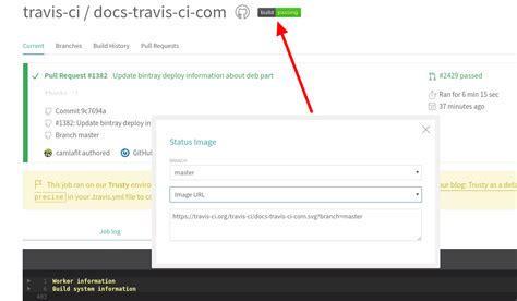 Embedding Status Images - Travis CI