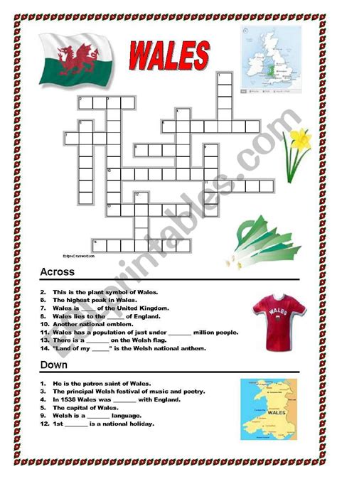 Emblem of Wales is a crossword puzzle clue that we have spotted 11 times. There are related clues (shown below). Referring crossword puzzle answers LEEK Likely related …. 