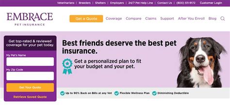 Embrace pet insurance log in. Embrace’s accident-and-illness policies have deductibles ranging from $100 to $1,000, and reimbursement rates up to 90%. Annual coverage limit options range from $5,000 to unlimited. Pet owners ... 