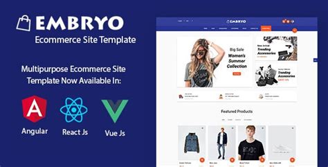Embryo Angular 11 React Js And Vuejs Material Design Ecommerce Template By Ironnetwork