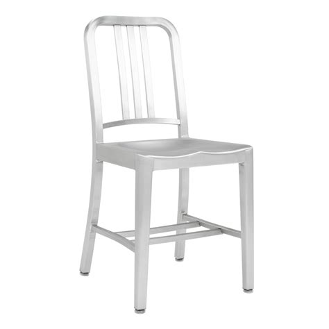 Emeco. Emeco. In 1944, Emeco debuted its signature product. The 1006 Navy chair was designed to be lightweight, fireproof, non-corrosive, and tough enough to withstand sailor life on U.S. submarines during World War II. Made to last at least 150 years, the classic 1006 Navy Chair was, and still is, functional and durable. 