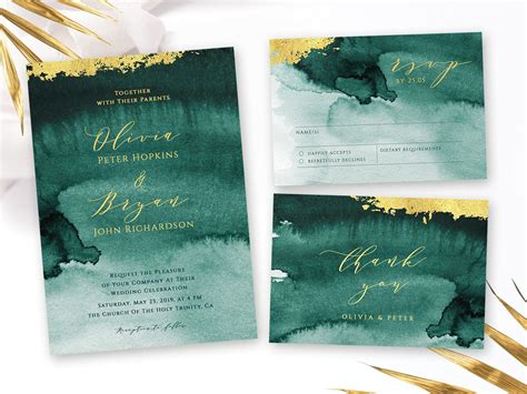 Emerald Green Invitation Template dev onallcylinders com