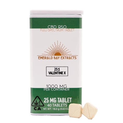 Get details and read the latest customer reviews about 1:1 CBD Tropical Blue Coast RSO Tablet [25mg] (1000mg Package) by Emerald Bay Extracts on Leafly.