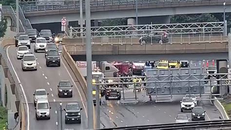 Emergency crews respond to separate crashes involving tractor-trailers on 93 southbound in Boston