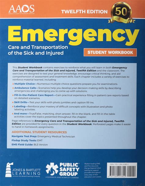 Download Emergency Care And Transportation Of The Sick And Injured Student Workbook By American Academy Of Orthopaedic Surgeons