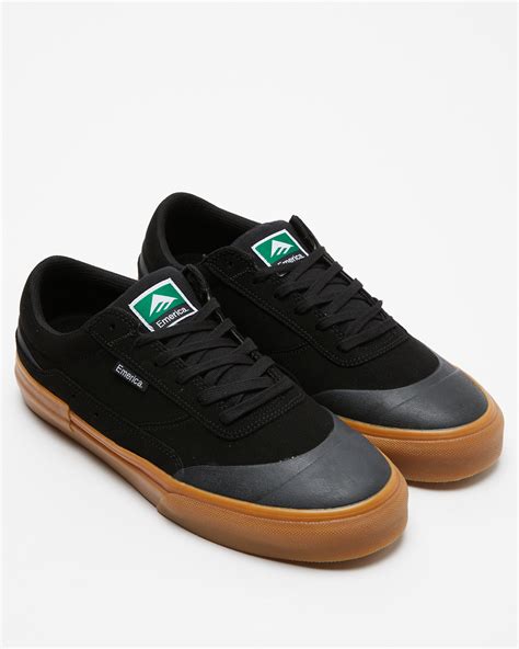 Emerica. Emerica skate shoes available at Skate Warehouse. Shop slip-on, reserve, wino, and pro model shoes. Free shipping on orders over $50 and free returns. 