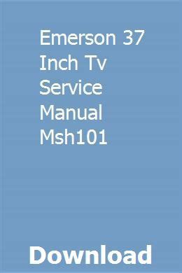Emerson 37 inch tv service manual. - Yamaha tw 125 manuale di servizio.
