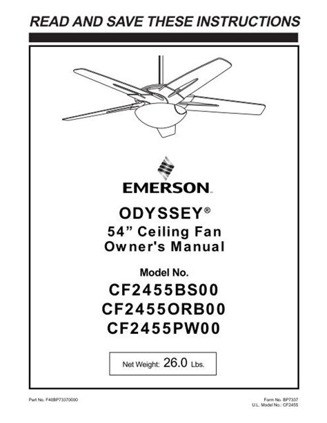 Emerson CF990BS00, CF990VNB00 owner manual