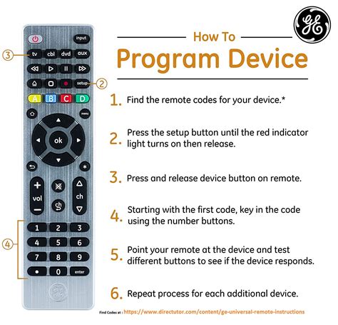 Emerson codes for ge universal remote. EMERSON: 0899; GE HDTV Set-Top Boxes Universal Remote Codes. HITACHI 61HDX98B: 0632; HUGHES HTL-HD: 0607, 0632, 0641; HUGHES HIRD-E8: 0607, 0632, 0641; ... If it doesn't have the code, you can check the GE universal remote codes list above. Find the correct code according to your device and type it using the remote keypad. Step 5: ... 