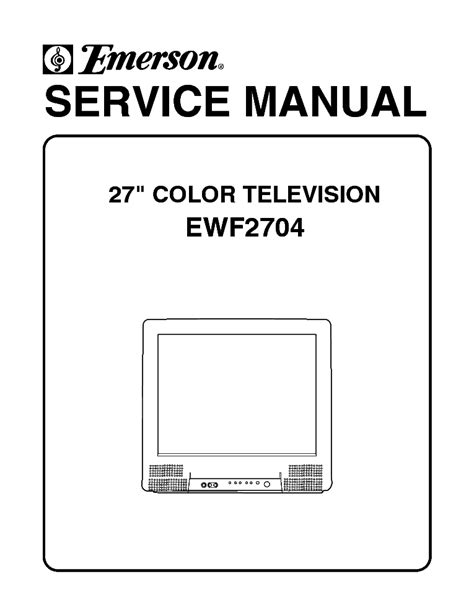 Emerson ewf2704 color television service manual. - Diamond prolyte electrolyte analyzer operator manual.