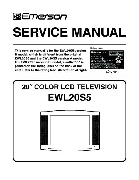 Emerson ewl20s5 color lcd television service manual. - Mauser riegel aktionen ein shop handbuch.