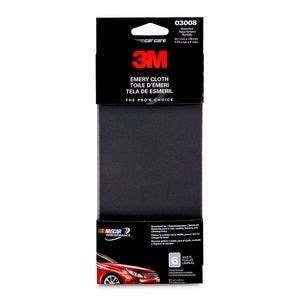 3M Emery Cloth . The 3M Emery Cloth is designed for metal sanding jobs that require durability, such as removing rust and corrosion from metal – ideal for auto repair. Its tough emery abrasive combines various mineral oxides and is mounted on durable cloth backing that resists shredding and tearing. . 