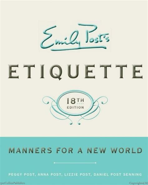 Read Emily Posts Etiquette 19Th Edition By Peggy Post