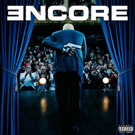 Eminem encore. Encore improves and grows on extended listens, but it never reaches the lyrical potency of the first couple of Eminem albums, The Slim Shady LP and The Marshall Mathers LP. It also lacks the smart commerciality of his last one, The Eminem Show, and the best moments of the dodgy D12 album. 