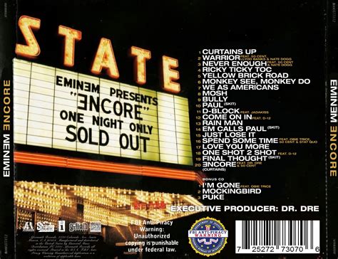 Eminem encore tracklist in order