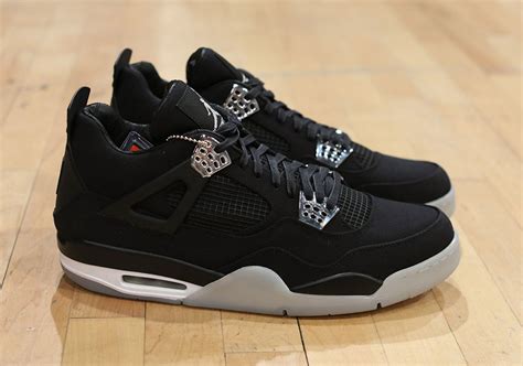 Eminem jordan 4. In 2015, rapper Eminem and iconic workwear brand Carhartt teamed up with the Jordan brand to create the exclusive Eminem x Carhartt Air Jordan 4 “Black Chrome.”. Originally gifted to the rapper’s friends and family, an additional 10 pairs were created to sell at an eBay auction to benefit the Marshall Mathers Foundation. 