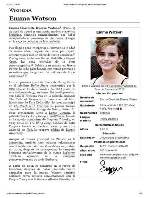 Emma Watson – Wikipédia, a enciclopédia livre