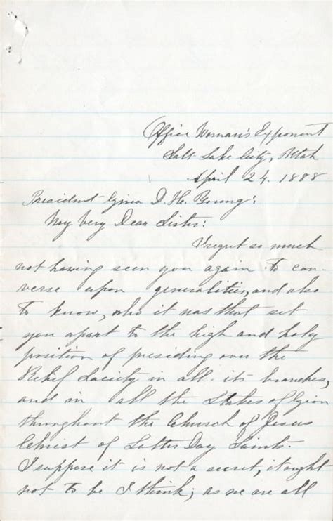 Emmeline B. Wells letter to Mary A. White - Brigham Young …