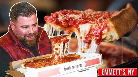 Emmetts pizza. Emmett's was opened by native Chicagoan Emmett Burke in Fall of 2013. Burke came to New York at 18 years old to attend Fordham University only to find there was no authentic Chicago Style Pizza. 