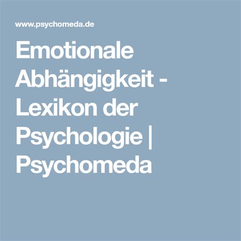 Emotion - Lexikon der Psychologie Psychomeda