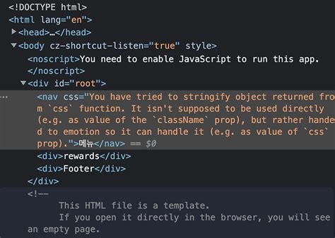 Emotion css prop not working.  as value of the className prop), but rather handed...