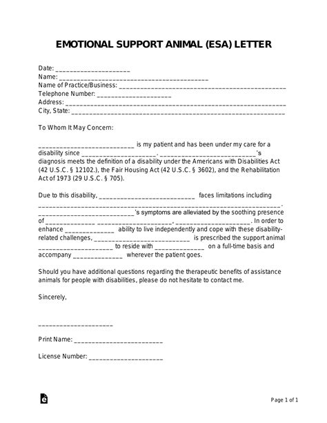 Emotional support animal letter template. California law AB 468, adopted in 2022, requires state residents to have a 30-day relationship with a licensed mental health professional (LMHP) before they can be provided with an ESA letter. Pettable can help you navigate this challenge and make getting an ESA simple. As the owner of an emotional … 