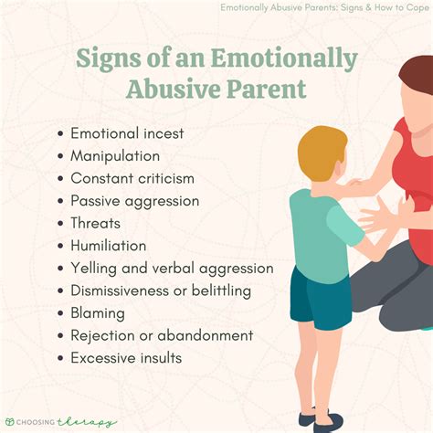 Emotionally abusive parents. Learn how to spot the signs of emotional abuse from parents, such as neglect, criticism, inconsistency, and gaslighting. Find out how emotional abuse can … 