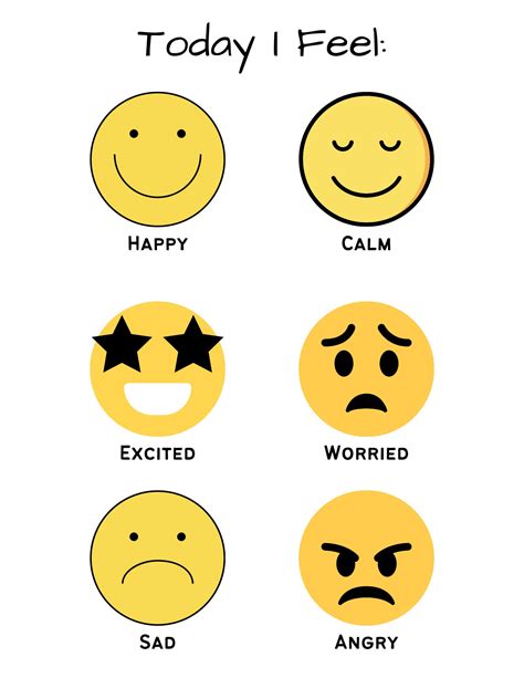 Emotions Chart For Preschool